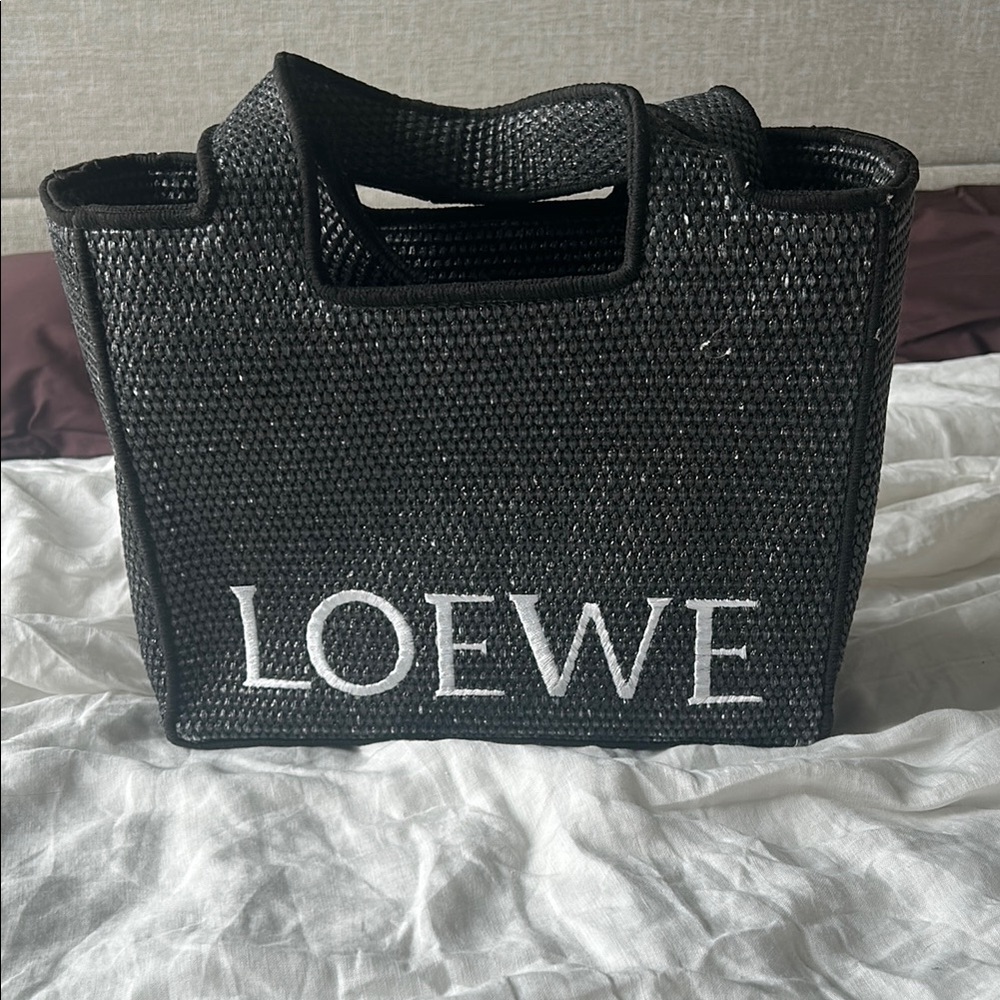 Loewe Black Textured Tote Bag